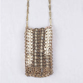 Sac messager en métal doré à paillettes fait à la main pour téléphone portable, sac de niche pour femmes